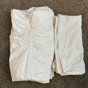 QuickZip Crib Sheet Set Gray Polka Dots